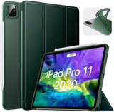 MoKo Case Fit iPad Pro 11 2nd Gen 2020 & 2018 [Support Apple Pencil 2 Charging] Case with Stand, Soft TPU Translucent Frosted Back Cover Slim Smart Shell iPad Pro 11 Case, Auto Wake/Sleep - Rose Gold