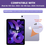 MoKo Case for iPad Air 5th Generation 2022/ iPad Air 4th Generation 2020 10.9 Inch, Trifold Stand Cover with Hard PC Back, Support Touch ID, iPad 2nd Pencil Charging, Auto Wake/Sleep, Notebook Black