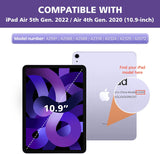 MoKo Case Fit iPad Air 5th/4th Generation 10.9 Inch Case 2022/2020, Slim Trifold Stand Cover with Soft Frosted Back, Auto Wake/Sleep, Support Touch ID and iPad 2nd Pencil Charging, Mottled Rose Purple