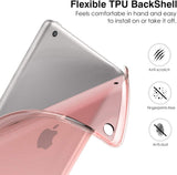 MoKo Case Fit 2018/2017 iPad 9.7 6th/5th Generation, Slim Smart Shell Stand Folio Case with Soft TPU Translucent Frosted Back Cover Compatible with iPad 9.7" 2018/2017, Auto Wake/Sleep - Rose Gold