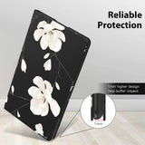 MoKo Case Fit Samsung Galaxy Tab A 8.0 T290/T295 2019 Without S Pen Model, Premium Light Weight Stand Folio Shock Proof Cover Case for Galaxy Tab A 8.0 T290/T295 2019 Tablet, Black & White Magnolia