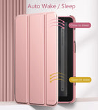 MoKo Case Fits Amazon All-New Kindle Fire 7 Tablet (2022 Release-12th Gen) Latest Model 7", PU Leather Trifold Stand Cover with Translucent Frosted Backshell with Auto Wake/Sleep, Rose Gold