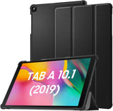 MoKo Case Fit Samsung Galaxy Tab A 10.1 2019 T510 T515 T517,Ultra Lightweight Slim Smart Hard Shell Stand Cover Folio Case for Galaxy Tab A 10.1 inch SM-T510/SM-T515 2019 Tablet - Black&White Magnolia