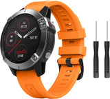MoKo Watch Band Compatible with Garmin Fenix 7 Sapphire Solar/Solar/Fenix 6 Pro/5/5 Plus/Forerunner 935/945/Approach S60, Soft Silicone Replacement Strap Quick Release Fit 22mm Sport Strap, Lime