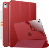 MoKo Case Fit iPad Air 5th/4th Generation 10.9 Inch Case 2022/2020, Slim Trifold Stand Cover with Soft Frosted Back, Auto Wake/Sleep, Support Touch ID and iPad 2nd Pencil Charging, Mottled Rose Purple
