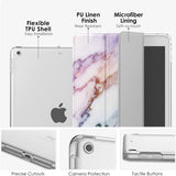 MoKo iPad 10.2 Case for iPad 9th Generation 2021/ iPad 8th Generation 2020/ iPad 7th Gen 2019, Soft Frosted Back Cover Slim Shell Case with Stand for iPad 10.2 inch,Auto Wake/Sleep, Purple Marble