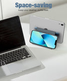 Vertical Laptop Stand Holder, MoKo Laptop Rack Gravity Self-Locking Dock Base, Space-Saving Desk Organizer Notebook Stand Compatible with Tablets/Books/Laptops (Up to 17"), Gray