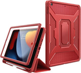 MoKo Case for New iPad 9th Generation 10.2 2021 / iPad 8th Gen 2020 / iPad 7th Gen 2019, iPad 10.2 Case,[Built-in Screen Protector + Pencil Holder] Full-Body Shockproof Cover,Auto Sleep/Wake,Rose Gold