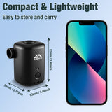 MoKo Portable Electric Air Pump with 4 Nozzles, USB Rechargeable Cordless Mini Battery Air Pump Quick Inflate Deflate for Air Mattress Bed Swimming Ring Vacuum Storage Bags Pool Floats, Black