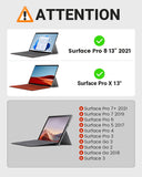 MoKo Type Cover Fits Microsoft Surface Pro 8 2021 / Pro X 13" Touch-Screen Tablet, Lightweight Slim Wireless Bluetooth Keyboard with Two Button Trackpad and Built-in Rechargeable Battery, Dark Gray