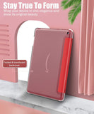 MoKo Case Fits Kindle Fire HD 8 & 8 Plus Tablet (10th Generation, 2020 Release), Smart Shell Stand Cover with Translucent Frosted Back, RED