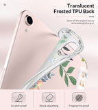 MoKo Case Fit New iPad Mini 6 2021 (6th Generation 8.3 inch), Soft TPU Translucent Frosted Back Cover Slim Smart Shell Stand Folio Case for iPad Mini, Auto Wake/Sleep, Fragrant Flowers