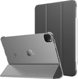 MoKo Case Fit New iPad Pro 11 Inch Case 2021 (3rd Gen), [Support Apple Pencil Charging] Slim Trifold Hard Back Shell Protective Smart Cover Fit iPad Pro 11" 2021, with Auto Wake/Sleep, Rose Gold