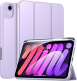 MoKo iPad Mini 6 Case with Pencil Holder (8.3 Inch,2021 Model), iPad Mini 6th Generation Case [Apple Pencil 2nd Charging], Trifold Stand Smart Case with Soft TPU Back, Auto Sleep/Wake, Lavender Purple