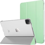 MoKo Case Fit New iPad Pro 11 Inch Case 2021 (3rd Gen), [Support Apple Pencil Charging] Slim Trifold Hard Back Shell Protective Smart Cover Fit iPad Pro 11" 2021, with Auto Wake/Sleep, Rose Gold
