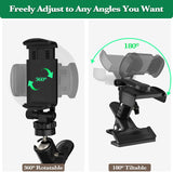 MoKo Phone Stand for Recording Golf Swing, Cell Phone Clip Holder for Golf Training Adjustable Multi-Angle Smartphone Clamp Mount for Live Streaming, Photography, Black