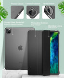 MoKo Case Fit iPad Pro 11 Inch 2020 (2nd Gen) 2018 (1st Gen), [Support Apple Pencil 2nd Charging] Slim Lightweight Translucent Shell Protective Smart Cover Fit iPad Pro 11, Auto Wake/Sleep,Black