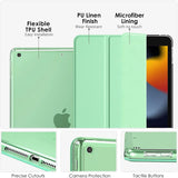 MoKo Case for New iPad 9th/8th/7th Gen Case (2021/2020/2019), Soft TPU Translucent Frosted Back Cover Slim Shell Protective Case with Stand for iPad 10.2 inch,Auto Wake/Sleep,Green