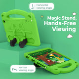 MoKo Case Fits Kindle Fire HD 8 & 8 Plus Tablet (10th Generation, 2020 Release), Shockproof Heavy Duty EVA Kids-Friendly Cover with Hand-Grip Convertible Stand - Green