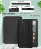 MoKo Case Fits Kindle Fire HD 8 & 8 Plus Tablet (10th Generation, 2020 Release), Smart Shell Stand Cover with Translucent Frosted Back, Black