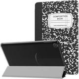 MoKo Case Fits Kindle Fire 7 Tablet (9th Generation, 2019 Release), PU Leather Trifold Stand Cover Frosted Clear Backshell with Auto Wake/Sleep - Black