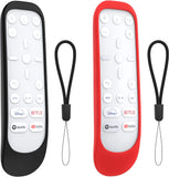 MoKo Silicone Cover for PS5 Media Remote, 2PACK Protective Case Sleeve for PS5 Remote Control, Playstation 5 Media Remote Skin Washable Shockproof Protective Cover, with Hand Strap, Black+Red