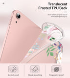 MoKo Case Fit iPad Air 5th/4th Generation 10.9 Inch 2022/2020, Slim Trifold Stand Cover with Soft Frosted Back, Auto Wake/Sleep, Support Touch ID and iPad 2nd Pencil Charging, Fragrant Flowers