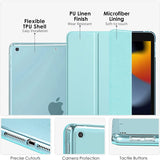 MoKo Case for New iPad 9th/8th/7th Gen Case (2021/2020/2019), Soft TPU Translucent Frosted Back Cover Slim Shell Protective Case with Stand for iPad 10.2 inch,Auto Wake/Sleep, Sky Blue