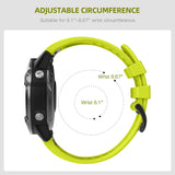 MoKo Watch Band Compatible with Garmin Fenix 7 Sapphire Solar/Solar/Fenix 6 Pro/5/5 Plus/Forerunner 935/945/Approach S60, Soft Silicone Replacement Strap Quick Release Fit 22mm Sport Strap, Lime