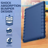 MoKo Case Fit Fire HD 10 and Fire HD 10 Plus Tablet (Only 11th Generation, 2021 Release), Slim Light Weight Shock Proof Soft Silicone Back Cover with Protective Edge Coverage, Blue+Yellow