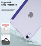 MoKo Case Fit New iPad Mini 6 2021 (6th Generation 8.3 inch), Soft TPU Translucent Frosted Back Cover Slim Smart Shell Stand Folio Case for iPad Mini, Auto Wake/Sleep, Green Dinosaur on Blue