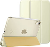 MoKo Case Fit New iPad Mini 6 2021 (6th Generation, 8.3-inch) - Slim Lightweight Hard Clear Back Shell Stand Cover with Translucent Frosted Back Protector, with Auto Wake/Sleep, Marble Gold Purple