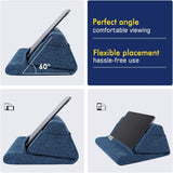 MoKo Tablet Pillow Stand, Soft Bed Pillow Holder Xmas Gift for up to 11" Pad, Fits iPad 10.2"(9th Gen), New iPad Mini 6 8.3" Air 4/3, iPad Pro 11/10.5/9.7, Mini 5 4, Galaxy Tab S6/S7 11", Blue