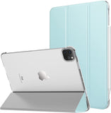 MoKo Case Fit New iPad Pro 11 Inch Case 2021 (3rd Gen), [Support Apple Pencil Charging] Slim Trifold Hard Back Shell Protective Smart Cover Fit iPad Pro 11" 2021, with Auto Wake/Sleep, Rose Gold