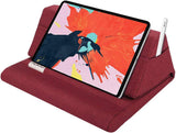 MoKo Tablet Pillow Stand, Soft Bed Pillow Holder Xmas Gift for up to 11" Pad, Fits iPad 10.2"(9th Gen), New iPad Mini 6 8.3" Air 4/3, iPad Pro 11/10.5/9.7, Mini 5 4, Galaxy Tab S6/S7 11", Print Green