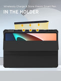 MoKo Case for Xiaomi Mi Pad 5/Mi Pad 5 Pro 11" Tablet 2021 Case with S-Pen Holder, Tablet Trifold Cover Case Transparent PC Back Shell with Xiaomi Stylus Pen Slot/Auto-Wake, Black