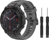 MoKo Sport Strap Compatible with Huami Amazfit T-Rex/T-Rex Pro, Soft Silicone Watch Band Adjustable Wristband Replacement Watchband with Tools, Red