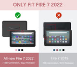 MoKo Case Fits Amazon All-New Kindle Fire 7 Tablet (2022 Release-12th Gen) Latest Model 7", PU Leather Trifold Stand Cover with Translucent Frosted Backshell with Auto Wake/Sleep, Rose Gold
