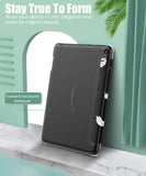 MoKo Case Fits Kindle Fire HD 8 & 8 Plus Tablet (10th Generation, 2020 Release), Smart Shell Stand Cover with Translucent Frosted Back - Black & White Magnolia