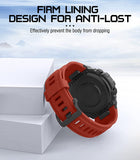 MoKo Sport Strap Compatible with Huami Amazfit T-Rex/T-Rex Pro, Soft Silicone Watch Band Adjustable Wristband Replacement Watchband with Tools, Red