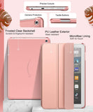 MoKo Case Fits Kindle Fire HD 8 & 8 Plus Tablet (10th Generation, 2020 Release), Smart Shell Stand Cover with Translucent Frosted Back - Rose Gold