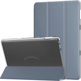 MoKo Case Fits All-New Kindle Fire HD 10 & 10 Plus Tablet (11th Generation, 2021 Release) 10.1" - Slim PU Leather Trifold Stand Cover Frosted Hard Back Shell with Auto Wake/Sleep, Bright Yellow