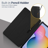 MoKo Case for Galaxy Tab S6 Lite 2022/2020, Slim Tri-Fold Cover with Auto-Wake/Sleep & Pen Holder Fit Samsung Galaxy Tab S6 Lite 10.4 2022/2020 (SM-P610/P613/P615/P619) ONLY - Denim Black