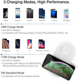 MoKo 2 in 1 Wireless Charging Pad Qi Certified Fast Charing Dock Compatible iPhone 13/12 Pro Max 11/11 Pro/SE/XS/XR/X,Samsung Galaxy S21/S20 iWatch SE/6/5/4/3/2, Airpods 2/Pro (QC3.0 Adapter)