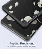 MoKo Case Compatible with Galaxy Tab A 8.4" 2020, Ultra-Thin PU Trifold Tablet Cover Shell Case Fits Samsung Galaxy Tab A 8.4 2020 Model SM-T307 (Verizon/T-Mobile/Sprint) ONLY - Black & White Magnolia