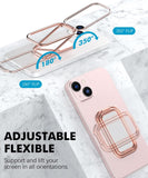 MoKo Cell Phone Ring Holder, 2 Pack Finger Kickstand 360° Rotation Adjustable Phone Ring Stand Metal Finger Grip Ring Kickstand Match Magnetic Car Mount, Fits All Smartphone, Tablets, Rose Gold