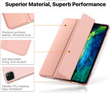 MoKo Case Fit iPad Pro 11 2nd Gen 2020 & 2018 [Support Apple Pencil 2 Charging] Case with Stand, Soft TPU Translucent Frosted Back Cover Slim Smart Shell iPad Pro 11 Case, Auto Wake/Sleep - Rose Gold