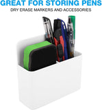 MoKo Pack of 2 Magnetic Dry Erase Marker Holder, Magnetic Pen Pencil Holder Storage Organizer for Whiteboard, Refrigerator and Other Magnetic Surfaces, White