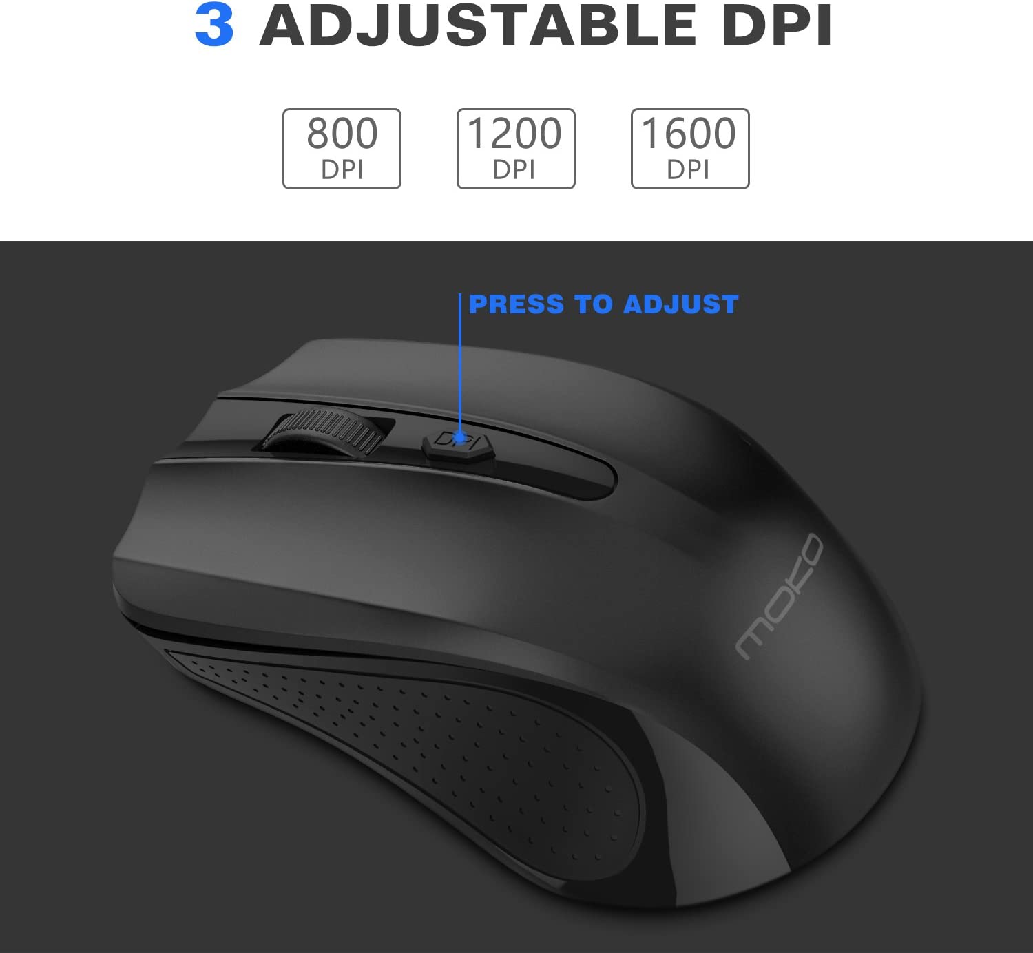 Mobo Mouse MoKo 2.4G Wireless Mouse, Ergonomic Portable Mouse with USB Nano Recei ...