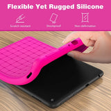 MoKo Case Fits Kindle Fire HD 8 & 8 Plus Tablet (10th Generation, 2020 Release), Flexible Soft Silicone Back Cover Impact-Resistant Shell - Magenta